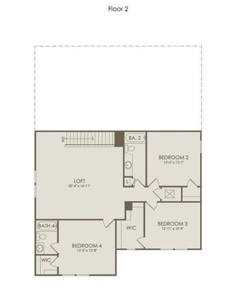 2D floor plan layout of this home in Linden Grove, Powder Springs, GA (Image 3).