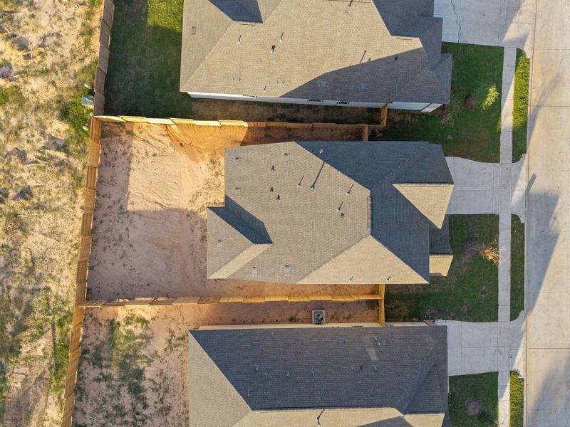 This aerial view of your home shows the amazing view of your lot.