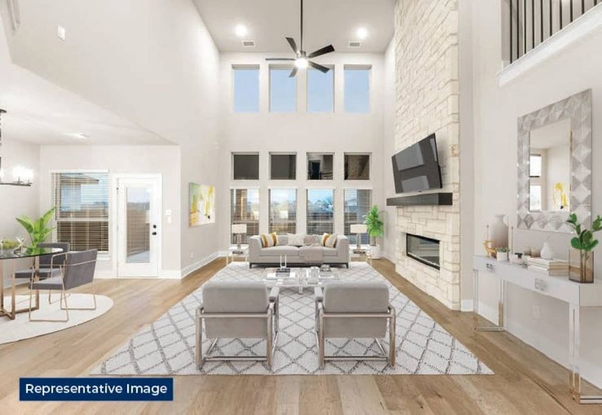 Representative furnished interior of a home built from the Brentwood 3F (w/Media) by First Texas Homes in Valencia on The Lake, Little Elm (Image 9).