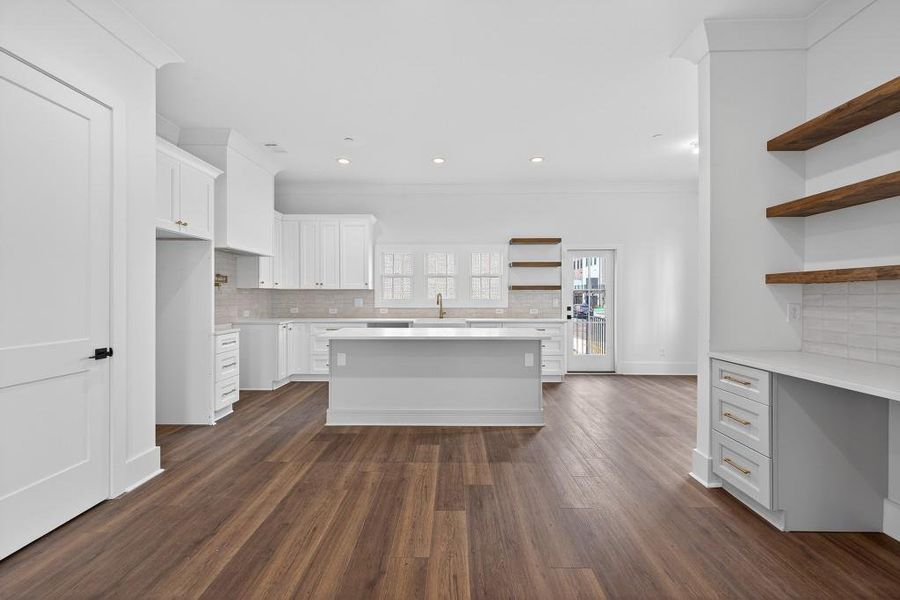 Furnished interior view inside a new home in Skyview On Broad, Sugar Hill (Image 4). Furnished interior view inside a new home in Skyview On Broad, Sugar Hill (Image 4).