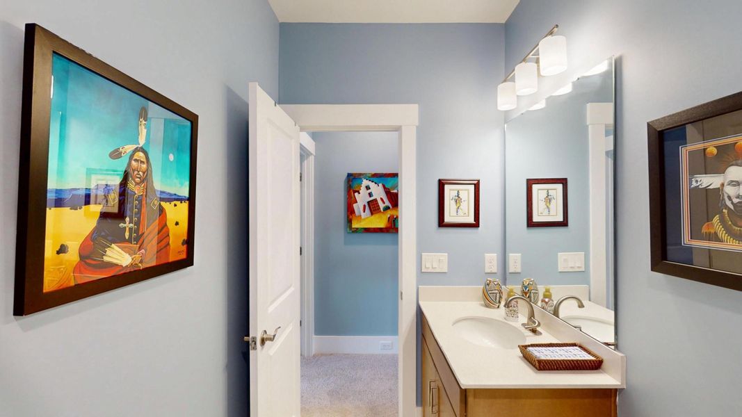 Furnished interior view inside a new home in Summerwind Crossing at Lakes of Cane Bay, Summerville (Image 63).