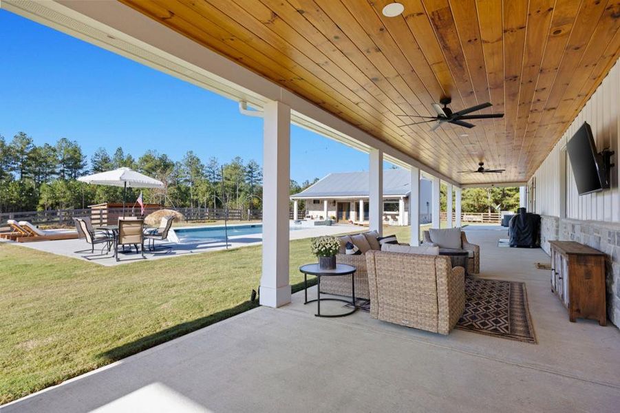 Exterior details and patio area of a home in , Rydal (Image 22).