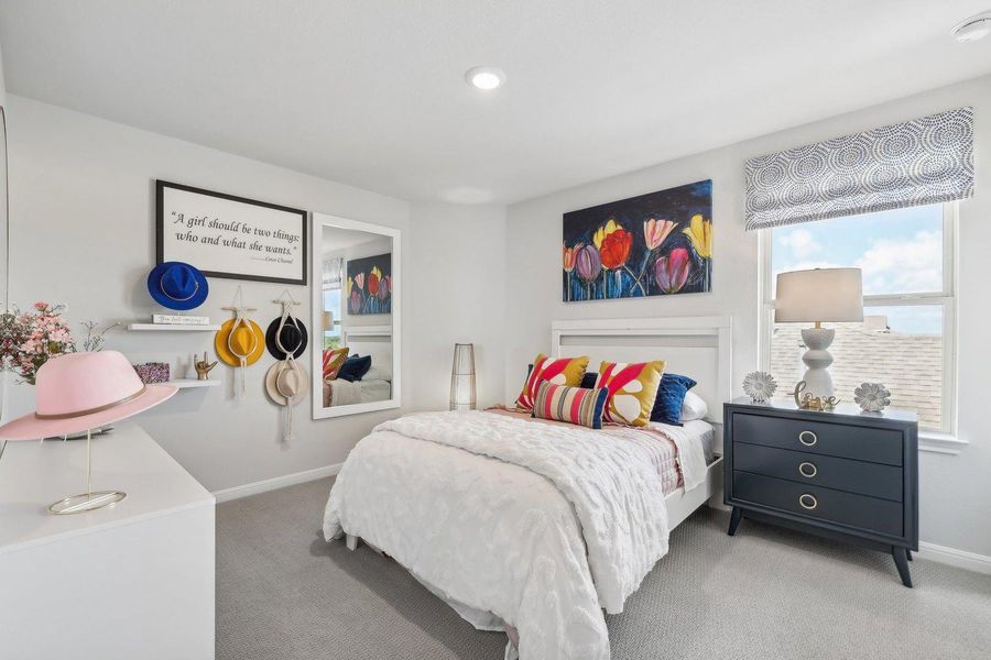 Recessed lighting illuminates this cozy bedroom, creating a tranquil atmosphere. Recessed lighting illuminates this cozy bedroom, creating a tranquil atmosphere.
