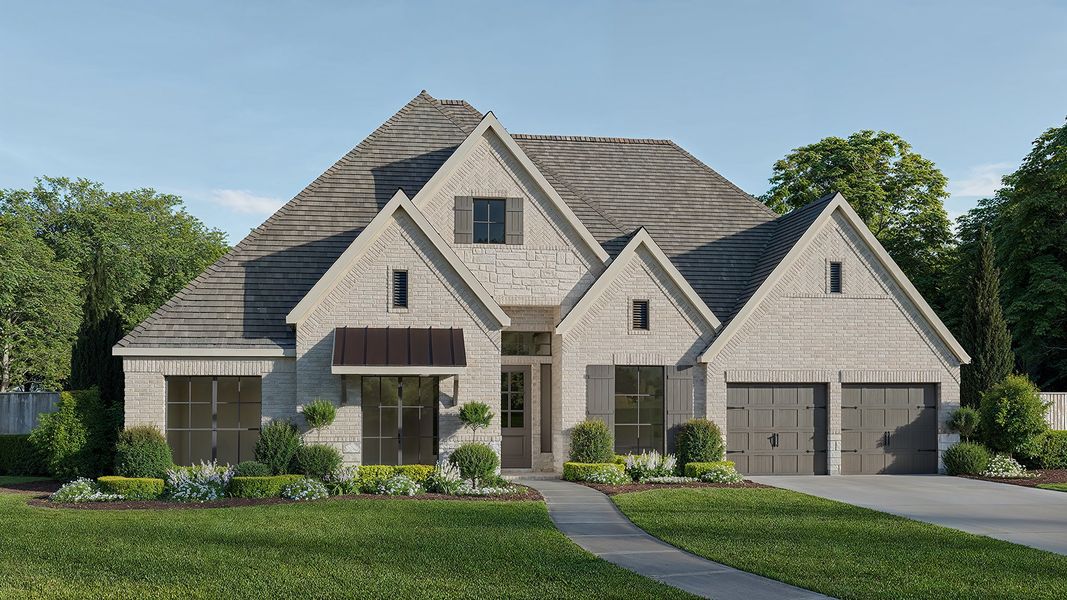 Representative exterior photo of a completed home built from the 3334W by Perry Homes in Santa Rita Ranch Tierra Rosa, Liberty Hill, TX (Image 7).