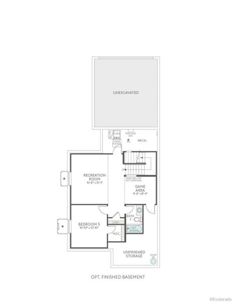 2D floor plan layout of this home in Crescendo at The Aurora Highlands, Aurora, CO (Image 4).