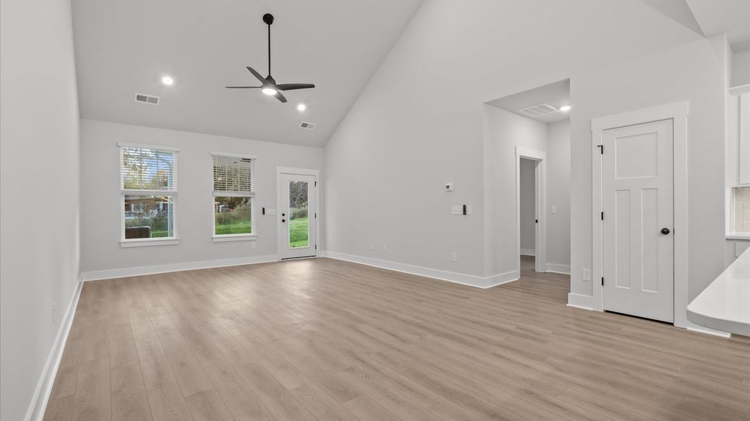Two-story ceilings and superior scale define this elegant, light-filled family room Two-story ceilings and superior scale define this elegant, light-filled family room