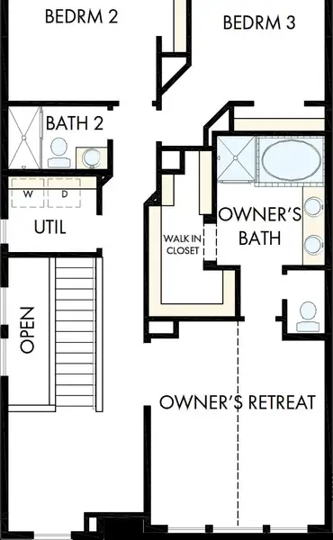 2D floor plan layout of this home in Retreat at Oak Park, Houston, TX (Image 3).