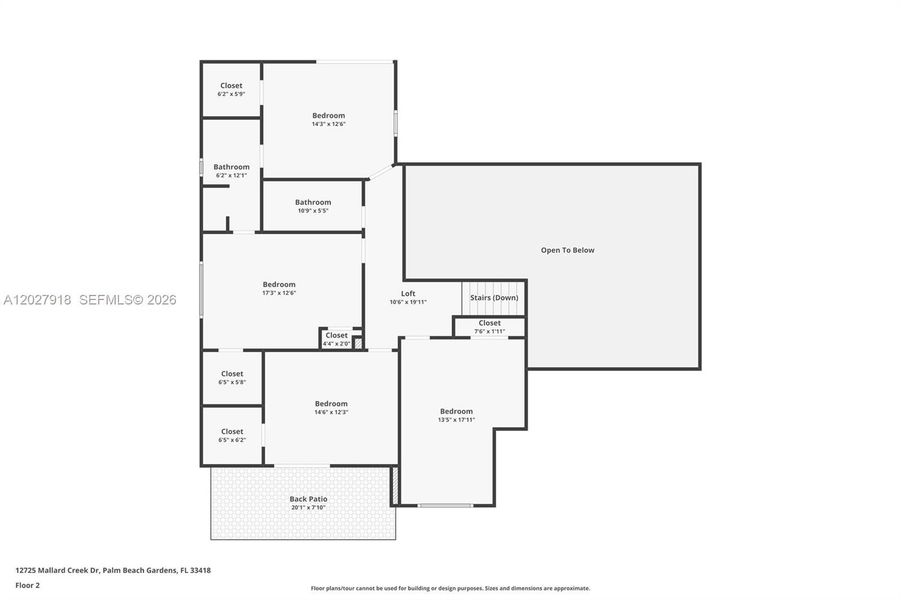 2D floor plan layout of this home in , Palm Beach Gardens, FL (Image 5).