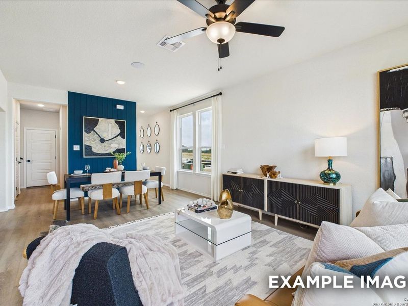 Furnished interior view inside a new home in Meadows at Oak Creek, San Antonio (Image 9). Furnished interior view inside a new home in Meadows at Oak Creek, San Antonio (Image 9).