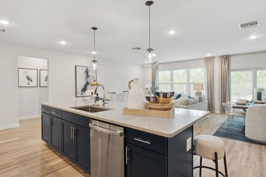 Kitchen, Dining Area & Great Room