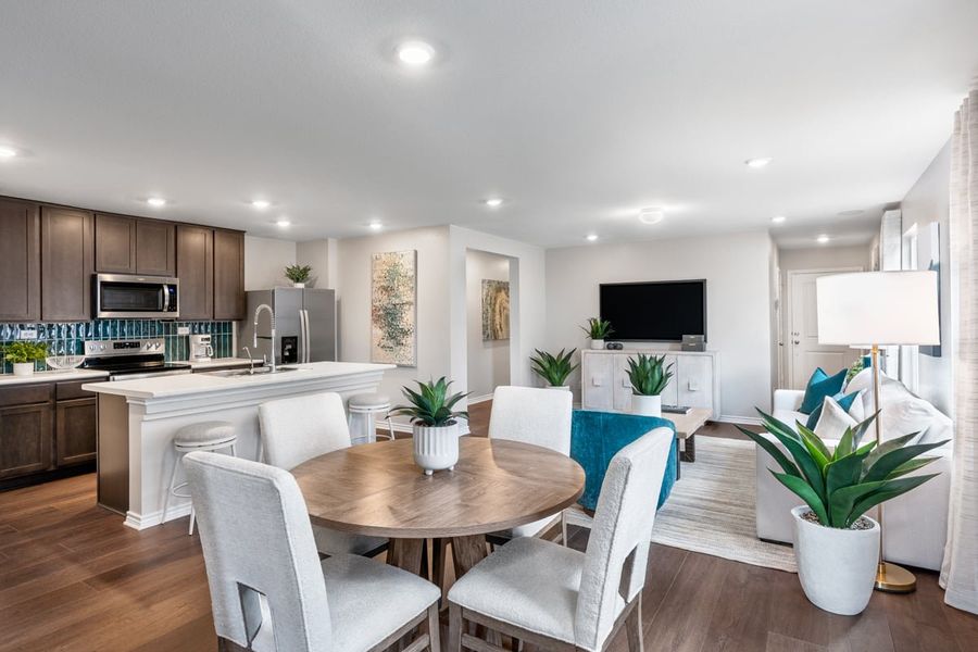 Representative furnished interior of a home built from the 1605 Modeled by KB Home in Medina Crossing, Von Ormy (Image 8).