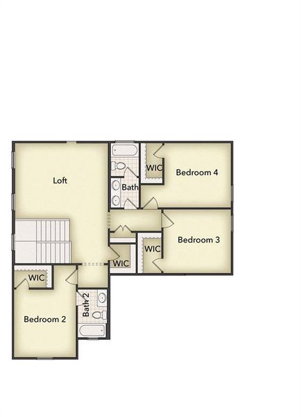 2D floor plan layout of this home in Waterford Park, Weatherford, TX (Image 4).