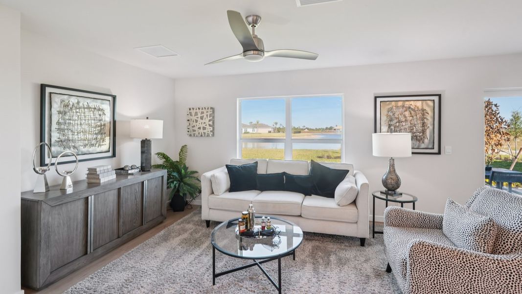 Representative furnished interior of a home built from the Freeport II by D.R. Horton in Palmetto Landing at Babcock Ranch Express, Punta Gorda (Image 7).
