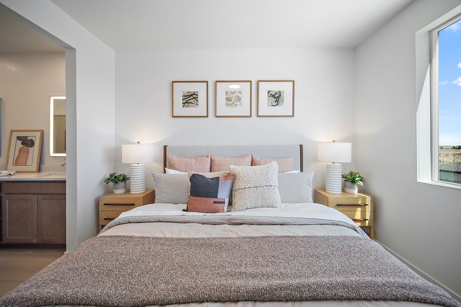 Furnished interior view inside a new home in Lyric at RidgeGate Condos, Lone Tree (Image 18).