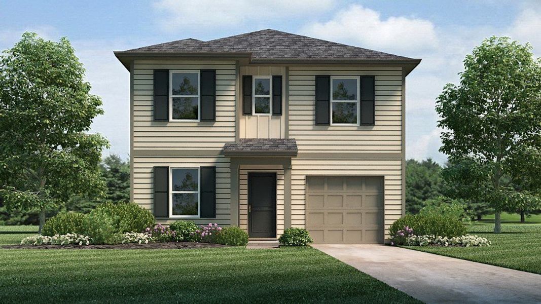 Representative exterior photo of a completed home built from the HARTSVILLE by D.R. Horton in Parkside Point, Portland, TN (Image 2).