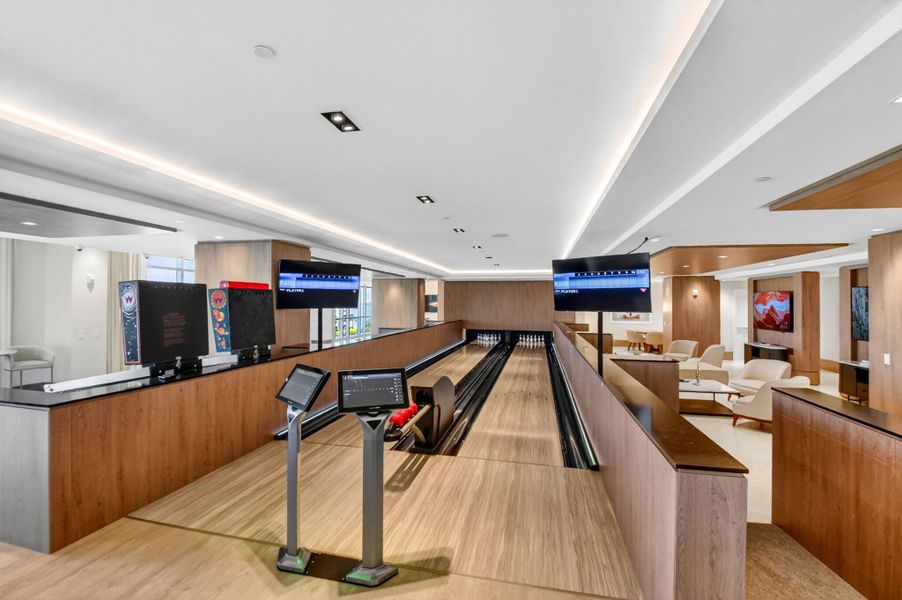 Amenities fifth floor bowling alley