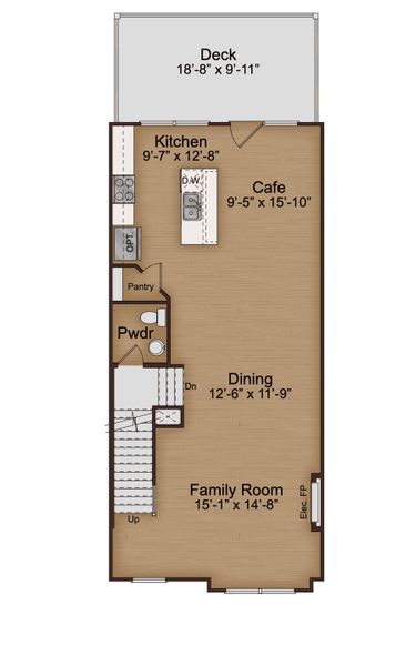 2D floor plan layout for the Richmond by McKinley Homes in Towns at Enclave, Lawrenceville, GA (Image 4).