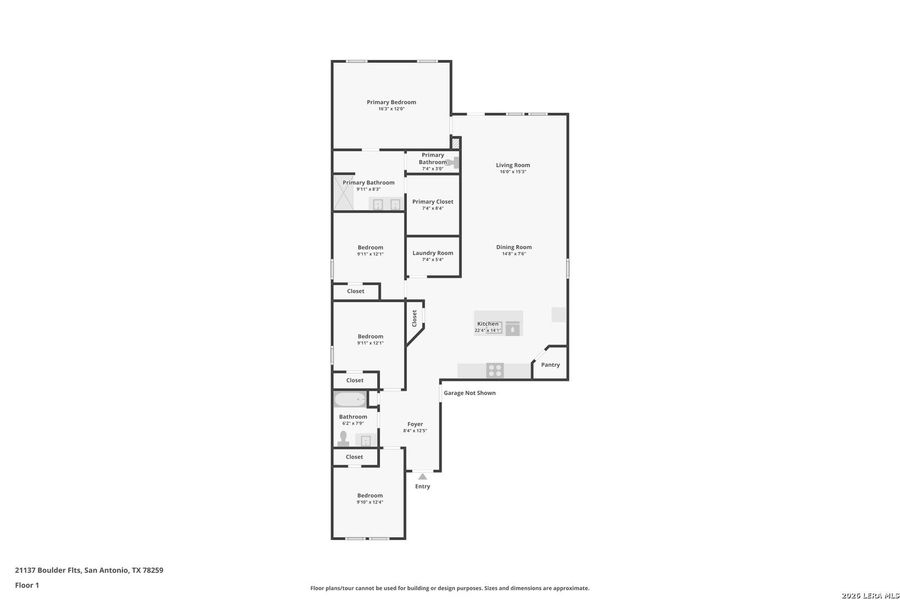 2D floor plan layout of this home in Brookstone Creek, San Antonio, TX (Image 4).
