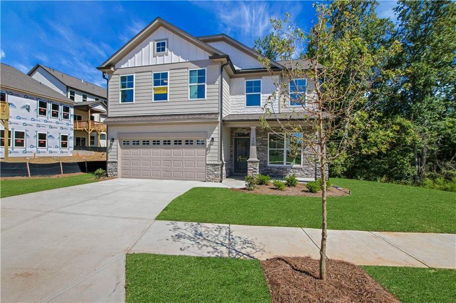 Front exterior of a new home in Marble Tree, Ball Ground, GA, highlighting curb appeal (Image 23).