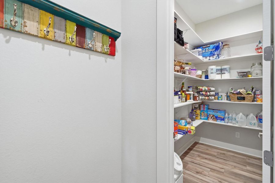 Oversized walk in pantry off the kitchen Oversized walk in pantry off the kitchen