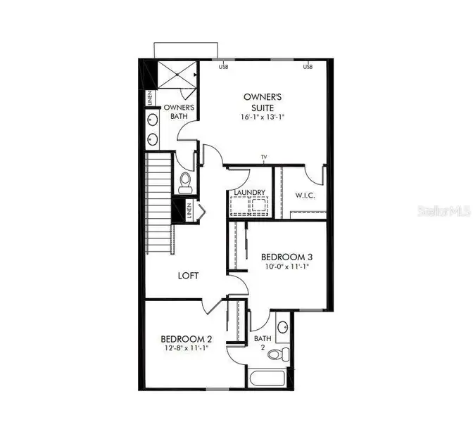 2D floor plan layout of this home in The Meadow at Crossprairie Townes, St. Cloud, FL (Image 2). 2D floor plan layout of this home in The Meadow at Crossprairie Townes, St. Cloud, FL (Image 2).