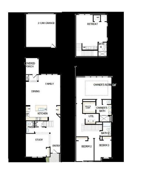 2D floor plan layout of this home in North Creek Village, Huntersville, NC (Image 2).