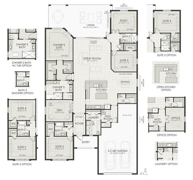 2D floor plan layout for the Weatherly by Homes by Towne in Palmera at Wellen Park, Venice, FL (Image 4).