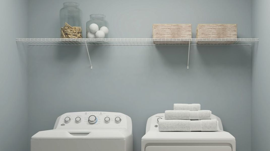 Laundry room shelving