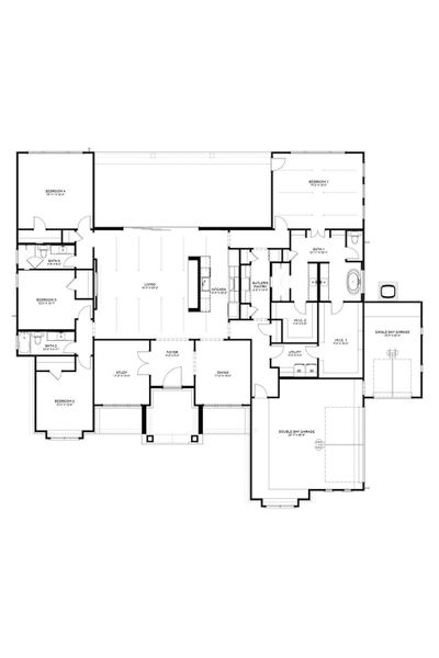 2D floor plan layout of this home in Daniels Mountain, Georgetown, TX (Image 4).