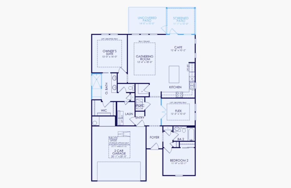 2D floor plan layout of this home in Del Webb Charleston at Nexton, Summerville, SC (Image 5).