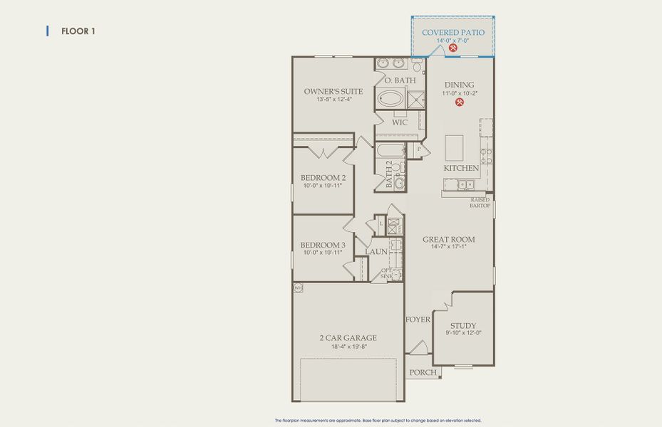 Independence Floor Plan, Quick Move-In Home, Floor 1