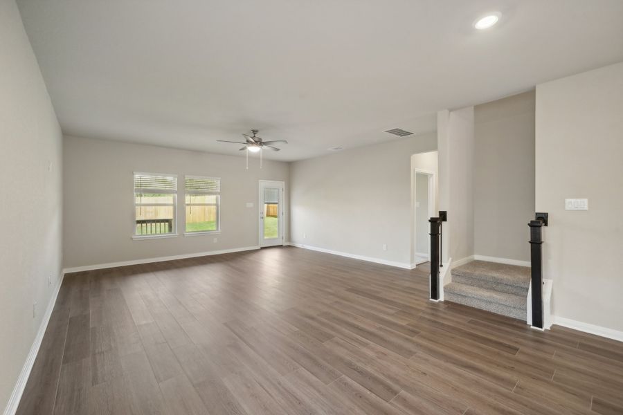 Living room in the Matador floorplan in the Meritage Homes community.