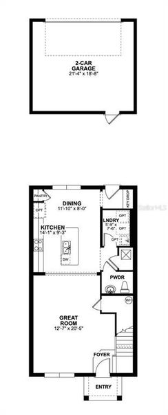 2D floor plan layout of this home in Emerson Pointe, Apopka, FL (Image 3).