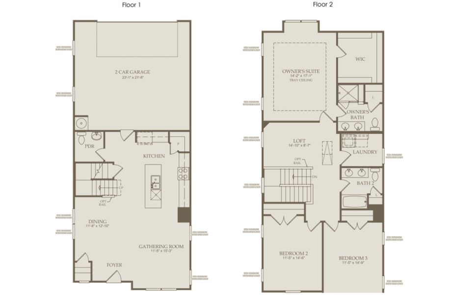 Floor Plan Level 1 and Floor Plan Level 2