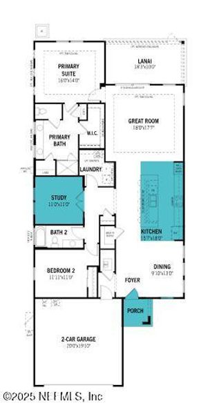 2D floor plan layout of this home in RiverTown - WaterSong, St. Johns, FL (Image 2). 2D floor plan layout of this home in RiverTown - WaterSong, St. Johns, FL (Image 2).