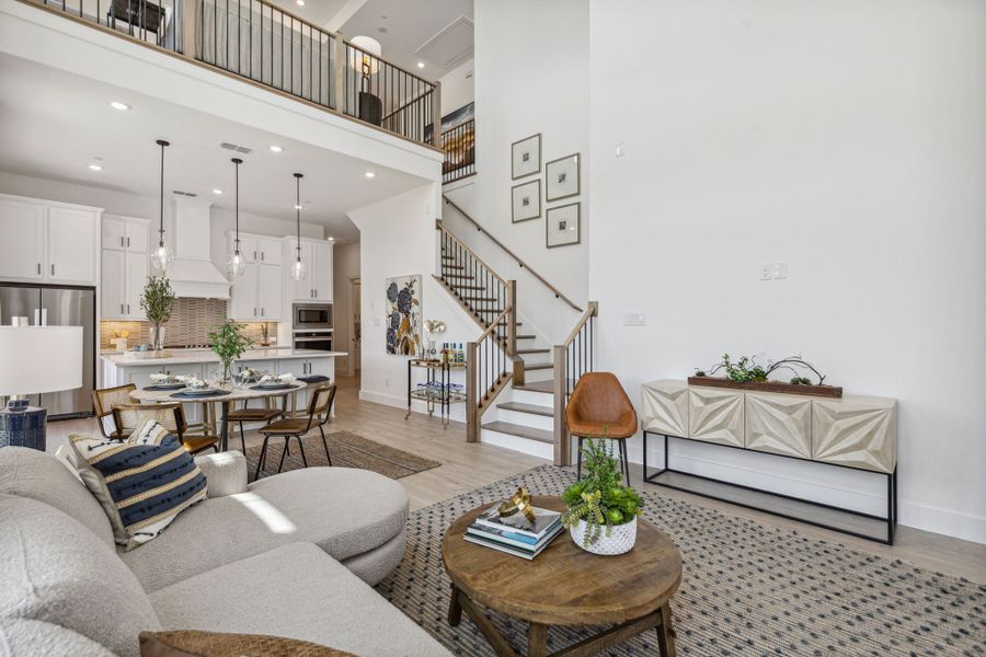Furnished interior view inside a new home in Newman Village Townhomes, Frisco (Image 4). Furnished interior view inside a new home in Newman Village Townhomes, Frisco (Image 4).