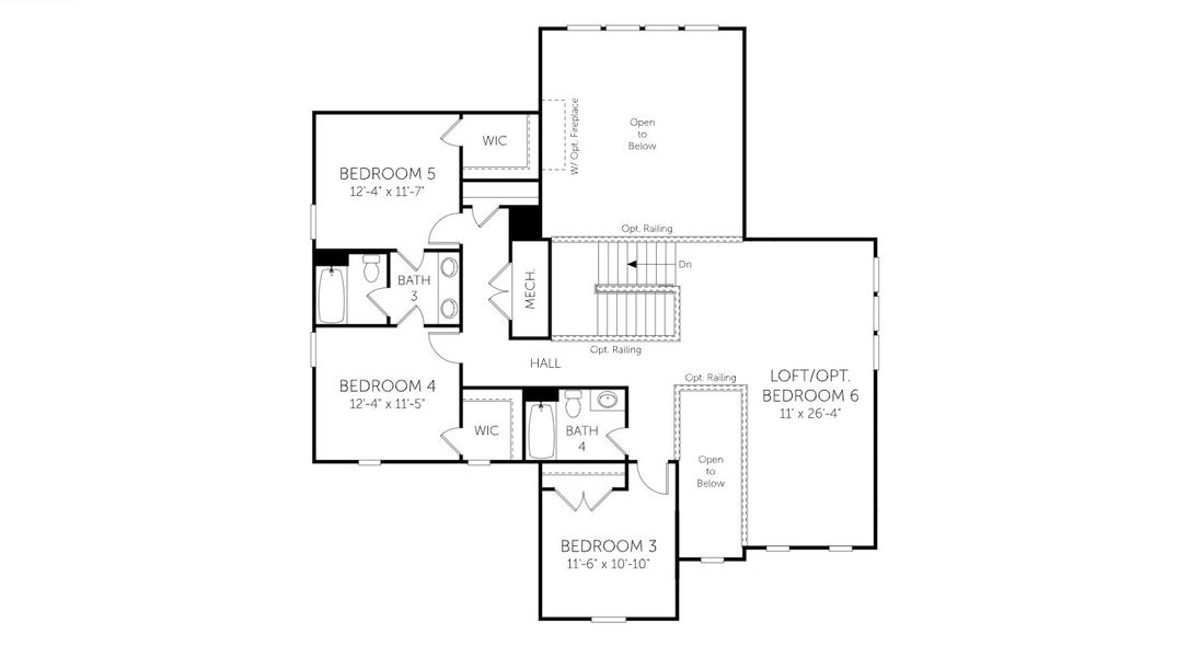 2D floor plan layout for the Ivywood - 17947 by Dream Finders Homes in Garrett Farms, Thompson's Station, TN (Image 3).