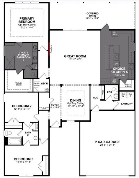 2D floor plan layout of this home in Marshfield, Longs, SC (Image 4).