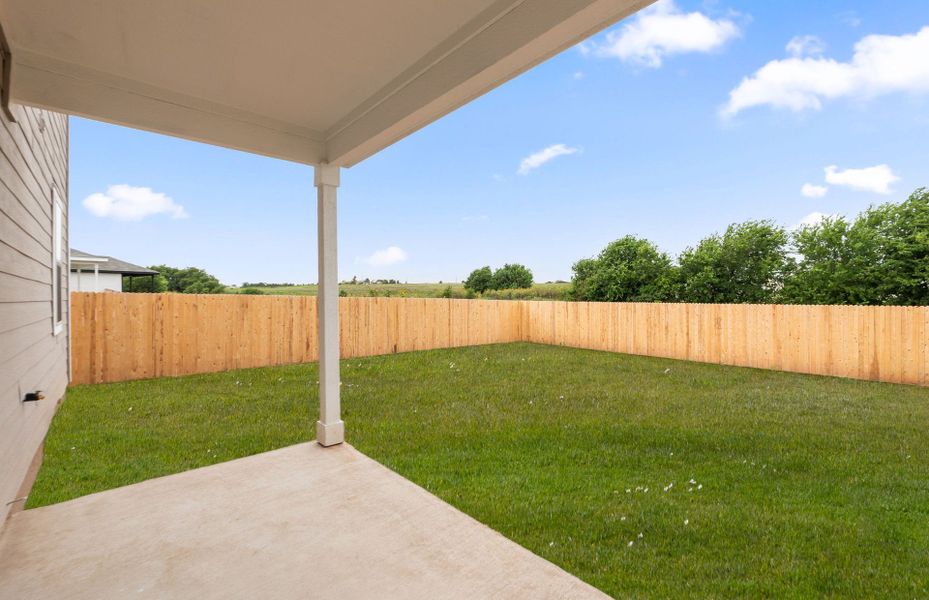 Exterior details and patio area of a home in Sonterra, Jarrell (Image 3). Exterior details and patio area of a home in Sonterra, Jarrell (Image 3).