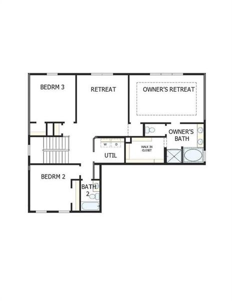 2D floor plan layout of this home in Havencroft, Woodstock, GA (Image 5).