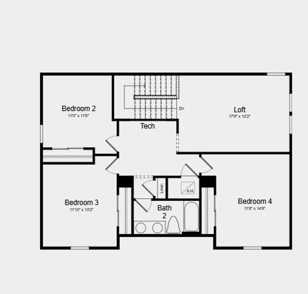 2D floor plan layout for the Rockport by Taylor Morrison in Windward Preserve, Cocoa, FL (Image 4).