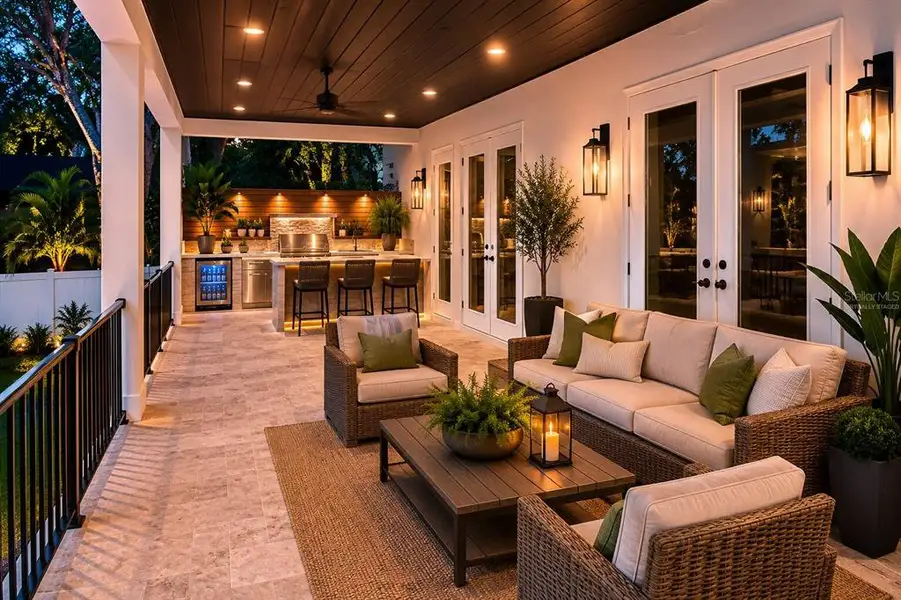 Exterior details and patio area of a home in , Tampa (Image 2). Exterior details and patio area of a home in , Tampa (Image 2).