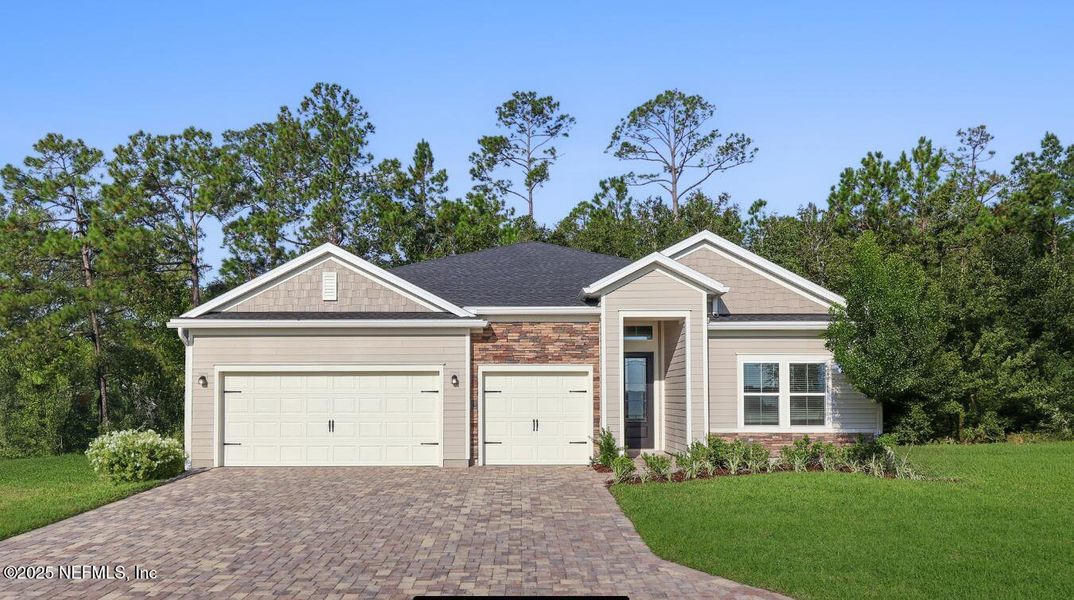 Front exterior of a new home in , St. Augustine, FL, highlighting curb appeal (Image 1).