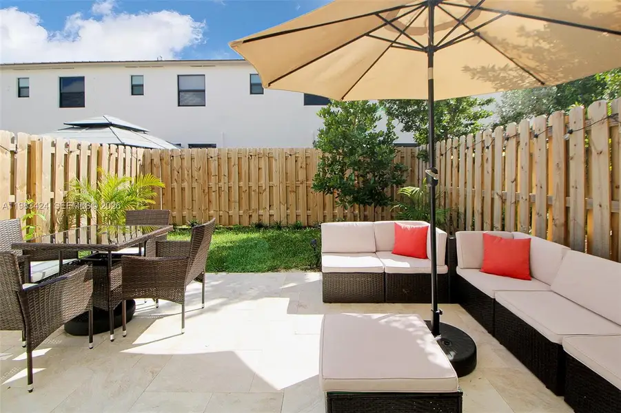 Exterior details and patio area of a home in , Homestead (Image 3). Exterior details and patio area of a home in , Homestead (Image 3).