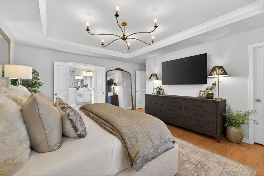 Furnished interior view inside a new home in Reunion, Flowery Branch (Image 45).