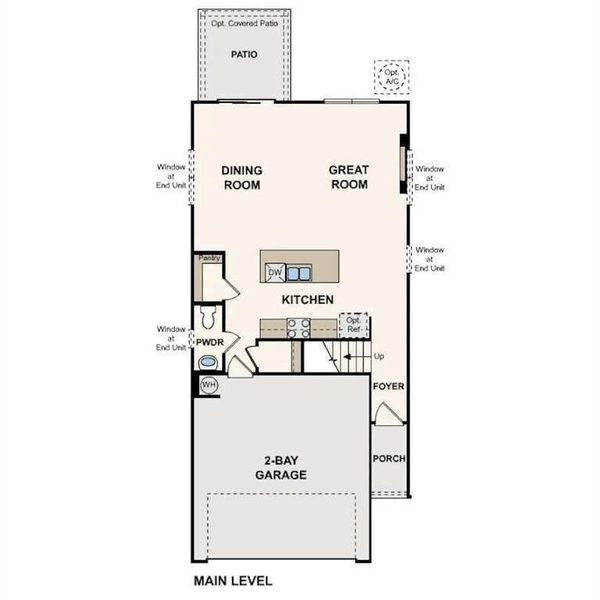 2D floor plan layout of this home in Azalea Square Townhomes, Lawrenceville, GA (Image 3).