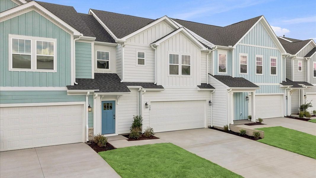 Front exterior of a new home in Village at Midway, Anderson, SC, highlighting curb appeal (Image 2). Front exterior of a new home in Village at Midway, Anderson, SC, highlighting curb appeal (Image 2).