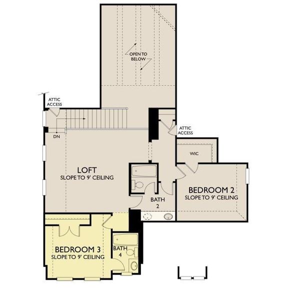 2D floor plan layout of this home in Westland Ranch, League City, TX (Image 4).