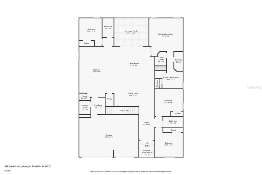 2D floor plan layout of this home in Talichet, Howey-in-the-Hills, FL (Image 5).