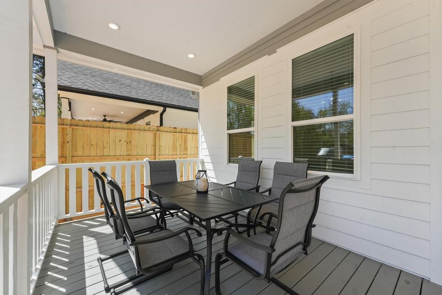 Exterior details and patio area of a home in , Point Blank (Image 4).